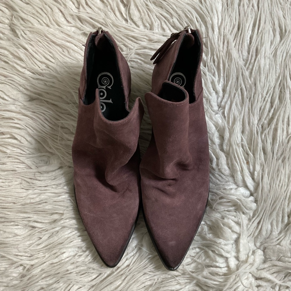 Golo Suede Tucson Purple Egglant Block Heeled Western Ankle Booties EUC Size 8.5 - Picture 5 of 10